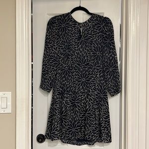 Rebecca Taylor 00 Navy Silk Cutout Dress